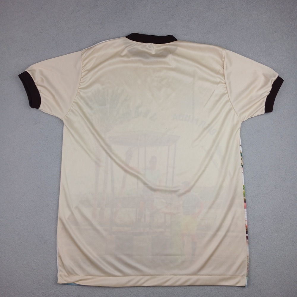 Vintage Bermuda Carousel Ringer T-Shirt Mens XL Cream Souvenir Photo Print 70s - Picture 8 of 9